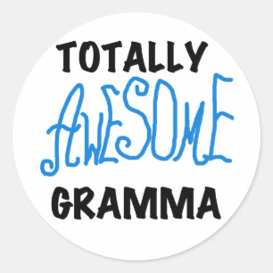 Totally Awesome Gramma Blue Tshirts Gifts Classic Round Sticker