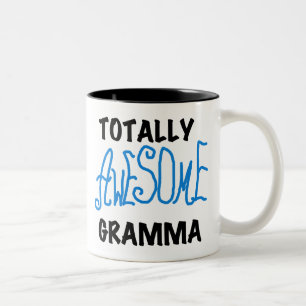 Totally Awesome Gramma Blue Tshirts Gifts Two-Tone Coffee Mug