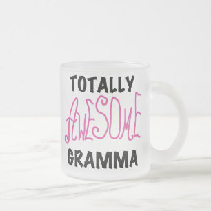 Totally Awesome Gramma Pink Tshirts Gifts Frosted Glass Coffee Mug