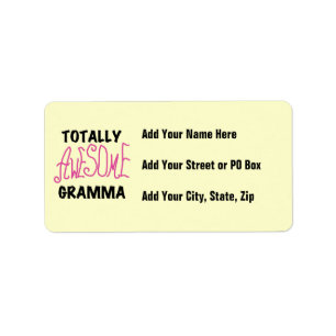 Totally Awesome Gramma Pink Tshirts Gifts Label