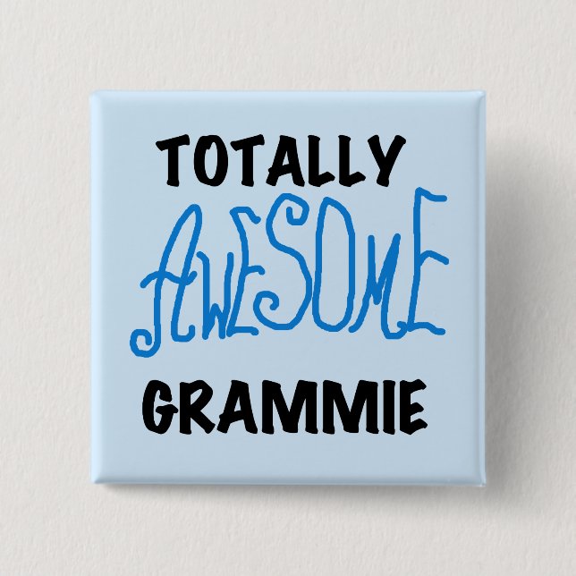 Totally Awesome Grammie Blue T-shirts Gifts 15 Cm Square Badge (Front)
