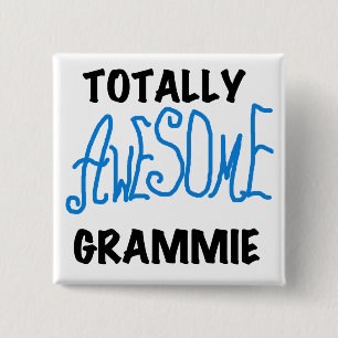 Totally Awesome Grammie Blue T-shirts Gifts 15 Cm Square Badge