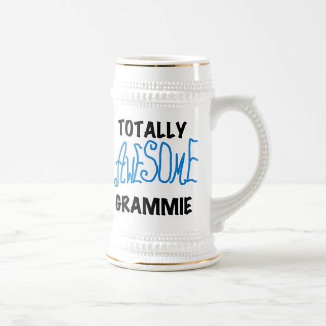 Totally Awesome Grammie Blue T-shirts Gifts Beer Stein (Right)