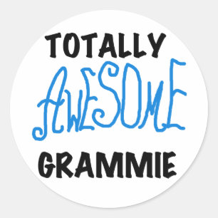 Totally Awesome Grammie Blue T-shirts Gifts Classic Round Sticker