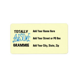Totally Awesome Grammie Blue T-shirts Gifts Label