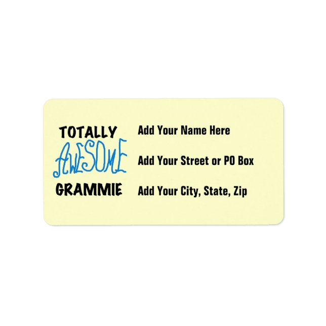 Totally Awesome Grammie Blue T-shirts Gifts Label (Front)