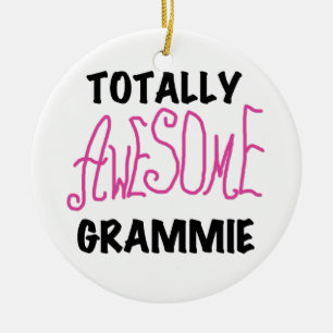 Totally Awesome Grammie Pink T-shirts Gifts Ceramic Tree Decoration