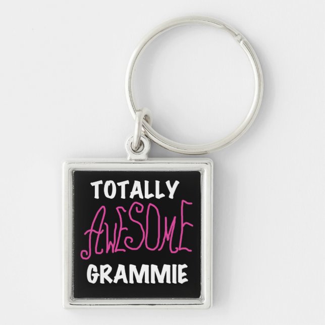 Totally Awesome Grammie Pink T-shirts Gifts Key Ring (Front)