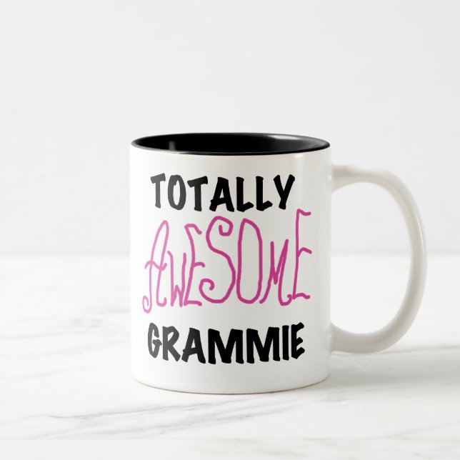 Totally Awesome Grammie Pink T-shirts Gifts Two-Tone Coffee Mug (Right)
