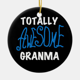 Totally Awesome Granma Blue T-shirts and Gifts Ceramic Tree Decoration