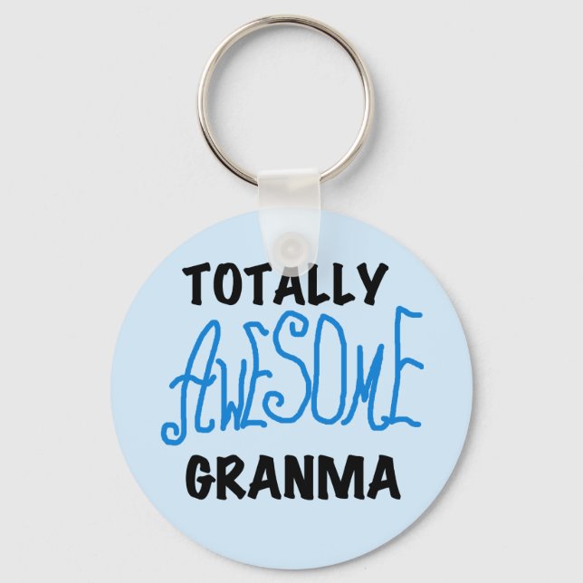 Totally Awesome Granma Blue Tshirts Gifts Key Ring (Front)
