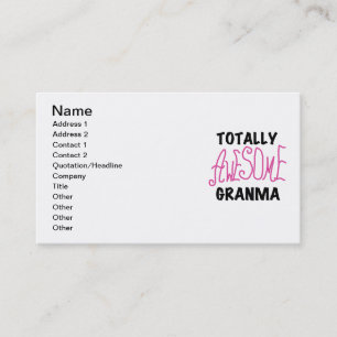 Totally Awesome Granma Pink Tshirts and Gifts Business Card