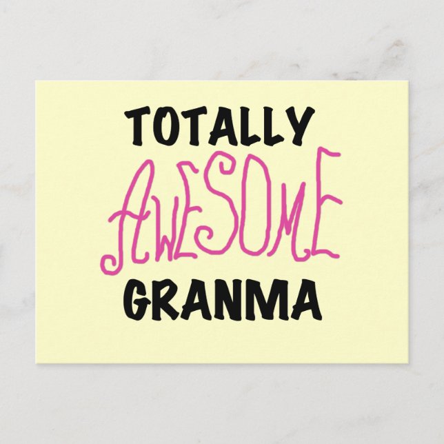 Totally Awesome Granma Pink Tshirts and Gifts Postcard (Front)