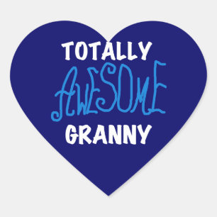 Totally Awesome Granny Blue T-shirts and Gifts Heart Sticker