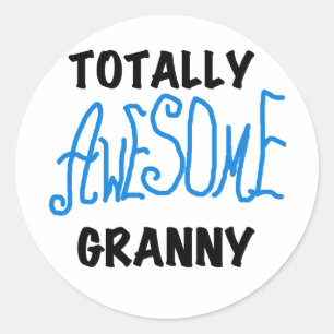 Totally Awesome Granny Blue Tshirts and Gifts Classic Round Sticker