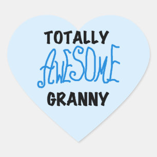 Totally Awesome Granny Blue Tshirts and Gifts Heart Sticker