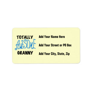 Totally Awesome Granny Blue Tshirts and Gifts Label