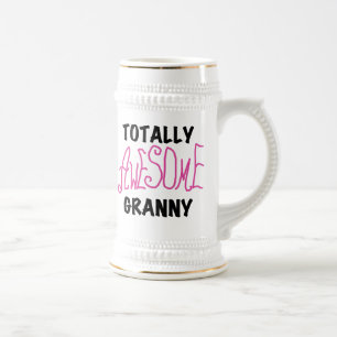 Totally Awesome Granny Pink Tshirts and GIfts Beer Stein