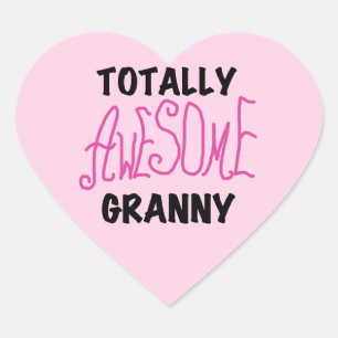 Totally Awesome Granny Pink Tshirts and GIfts Heart Sticker