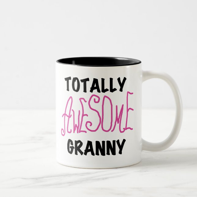 Totally Awesome Granny Pink Tshirts and GIfts Two-Tone Coffee Mug (Right)