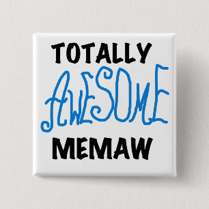 Totally Awesome Memaw Blue T-shirts and Gifts 15 Cm Square Badge