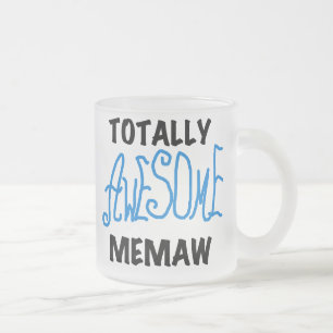 Totally Awesome Memaw Blue T-shirts and Gifts Frosted Glass Coffee Mug