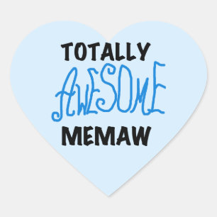 Totally Awesome Memaw Blue T-shirts and Gifts Heart Sticker