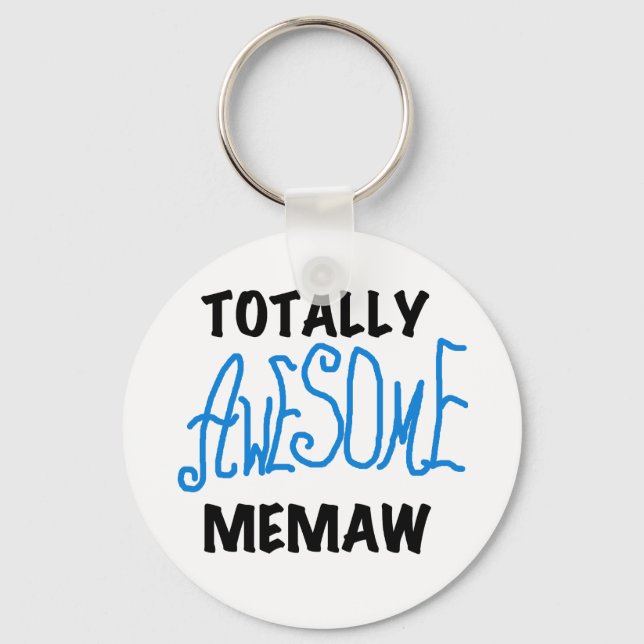 Totally Awesome Memaw Blue T-shirts and Gifts Key Ring (Front)