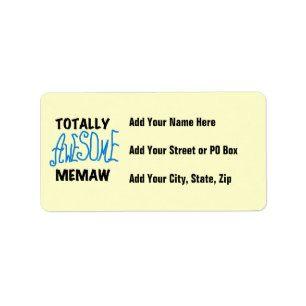 Totally Awesome Memaw Blue T-shirts and Gifts Label
