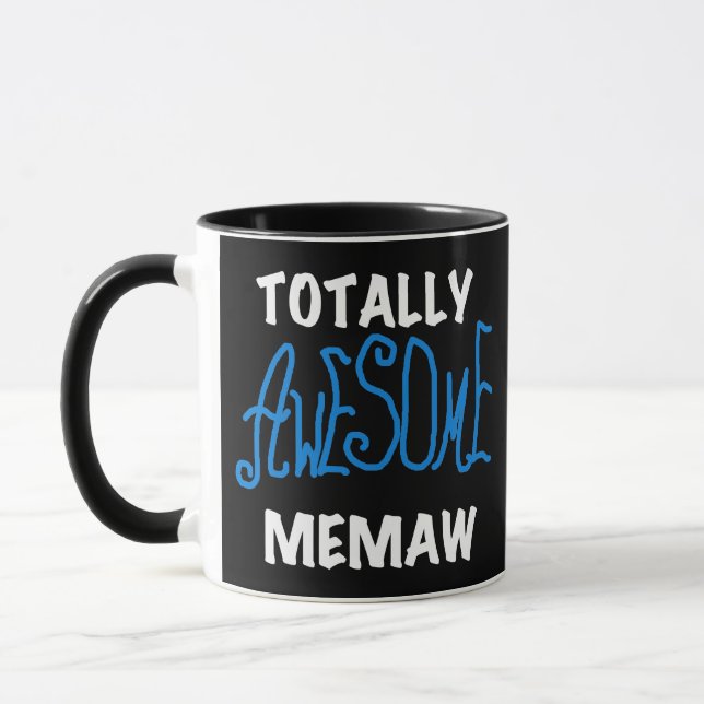 Totally Awesome Memaw Blue T-shirts Mug (Left)