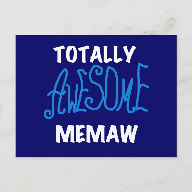 Totally Awesome Memaw Blue T-shirts Postcard (Front)
