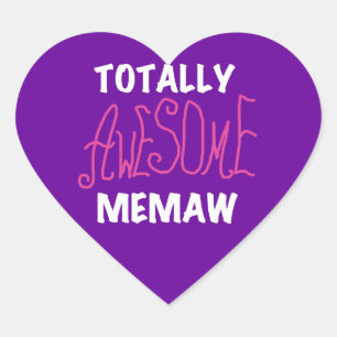 Totally Awesome Memaw Pink T-shirts and Gifts Heart Sticker