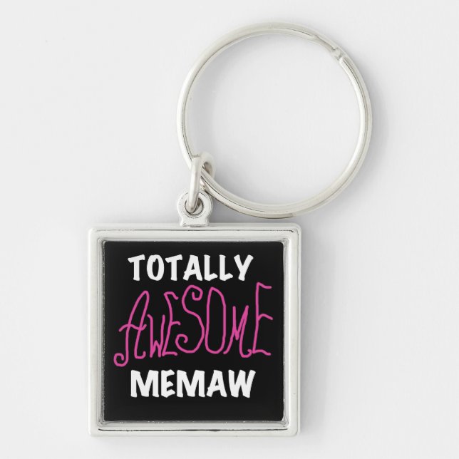 Totally Awesome Memaw Pink T-shirts Key Ring (Front)