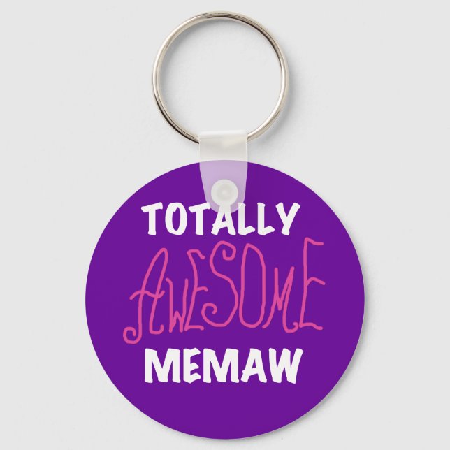 Totally Awesome Memaw Pink T-shirts Key Ring (Front)