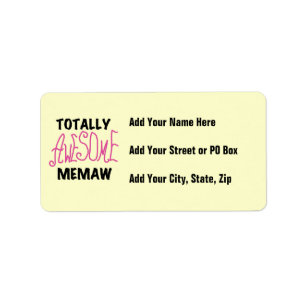 Totally Awesome Memaw Pink Tshirts and Gifts Label