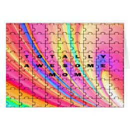 Totally Awesome Mum  Pink Swirl Puzzle Design