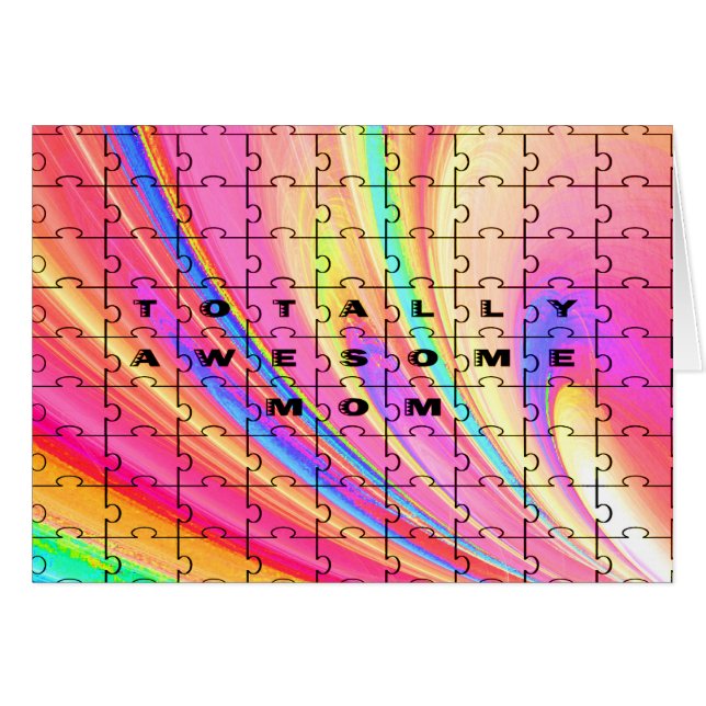 Totally Awesome Mum  Pink Swirl Puzzle Design (Front Horizontal)