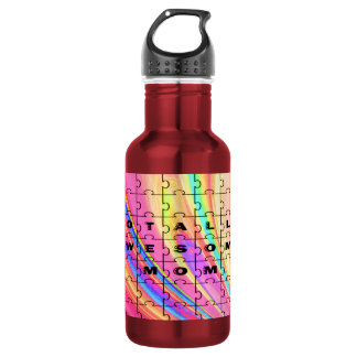 Totally Awesome Mum Pink Swirl Puzzle Design 532 Ml Water Bottle