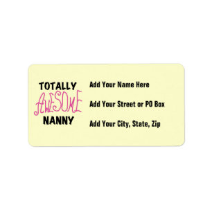Totally Awesome Nanny Pink T-shirts and Gifts Label