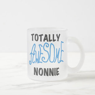 Totally Awesome Nonnie Blue Text Tshirts and Gifts Frosted Glass Coffee Mug