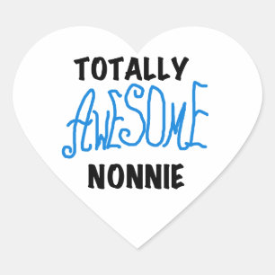 Totally Awesome Nonnie Blue Text Tshirts and Gifts Heart Sticker