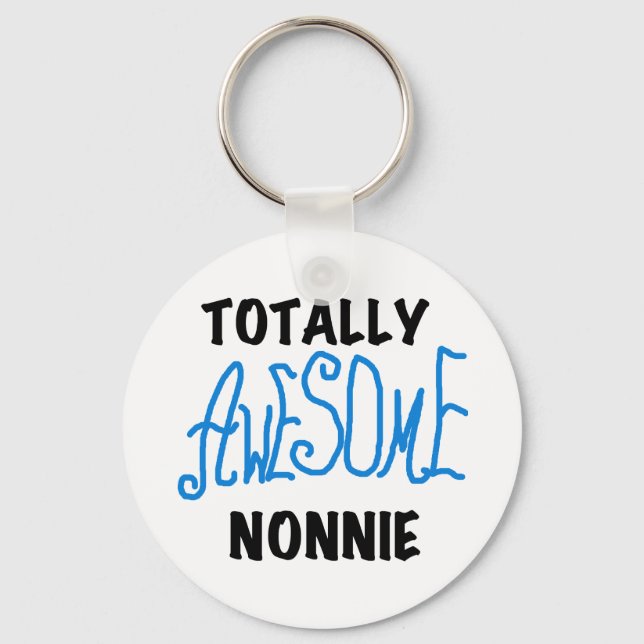 Totally Awesome Nonnie Blue Text Tshirts and Gifts Key Ring (Front)
