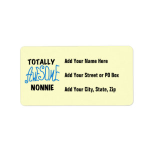 Totally Awesome Nonnie Blue Text Tshirts and Gifts Label