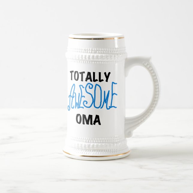 Totally Awesome Oma Blue T-shirts and Gifts Beer Stein (Right)
