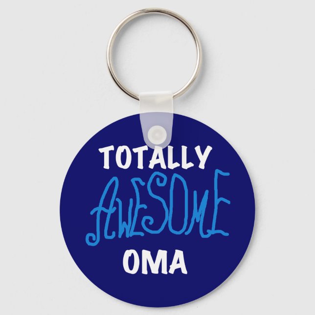 Totally Awesome Oma Blue T-shirts and Gifts Key Ring (Front)