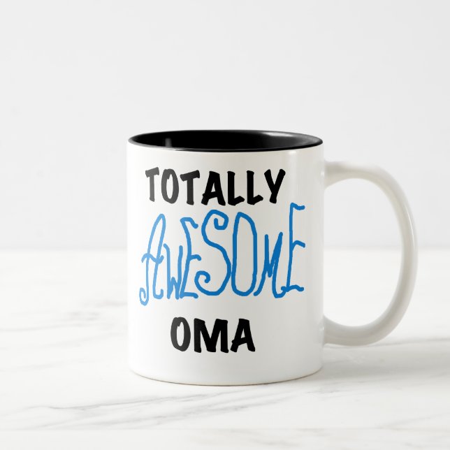 Totally Awesome Oma Blue T-shirts and Gifts Two-Tone Coffee Mug (Right)
