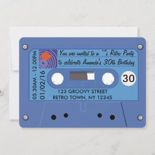 Totally Awesome Retro Birthday Party Personalised Invitation