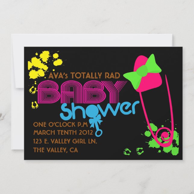 TOTALLY BABY (80s) INVITATION (Front)