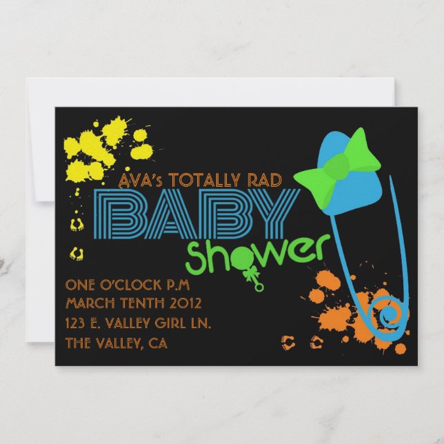 TOTALLY BABY (80s) INVITATION (Front)