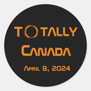 Totally Canada 2024 Solar Eclipse Classic Round Sticker